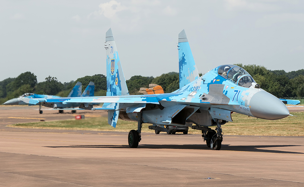 #71 Sukhoi Su-27UB Flanker C Ukraine Air Force © Charles Cunliffe