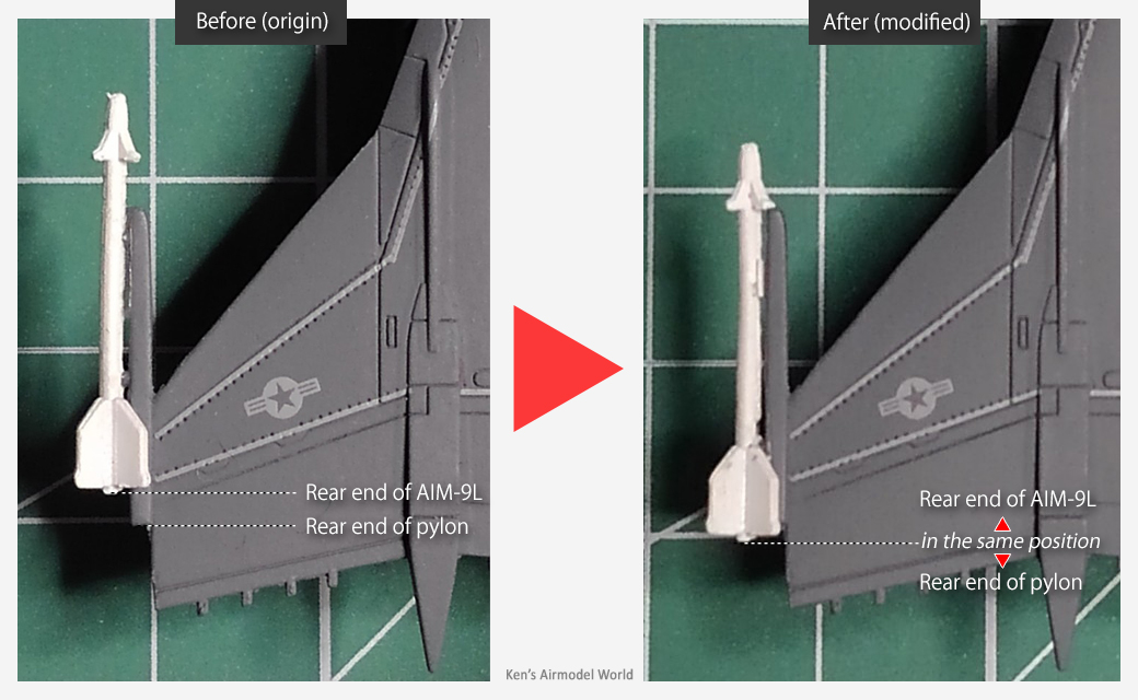 The mounting position of AIM-9L